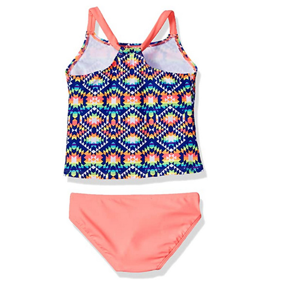 Freestyle Girls Halter Top Tribe Tankini Two Piece Swimsuit Multi 14 - Picture 2 of 2